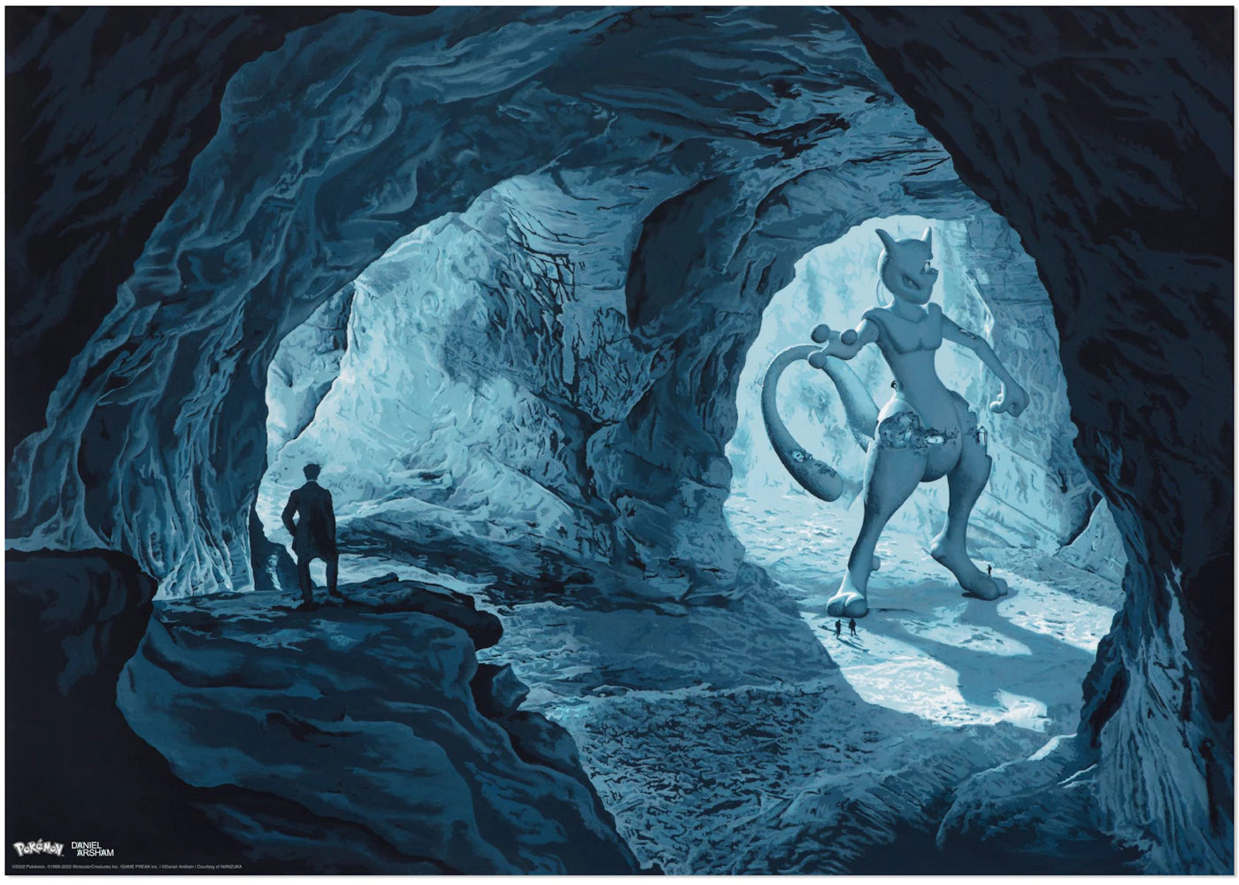 Daniel Arsham x Pokemon Cave of Mewtwo A2 Poster Blue