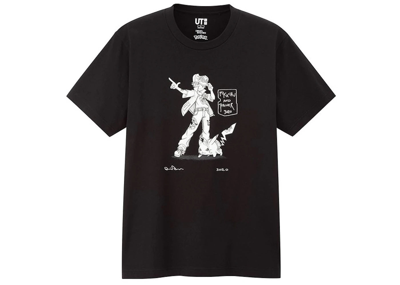Daniel Arsham x Pokemon x Uniqlo Pikachu And Trainer Tee (US Mens Sizing) Black