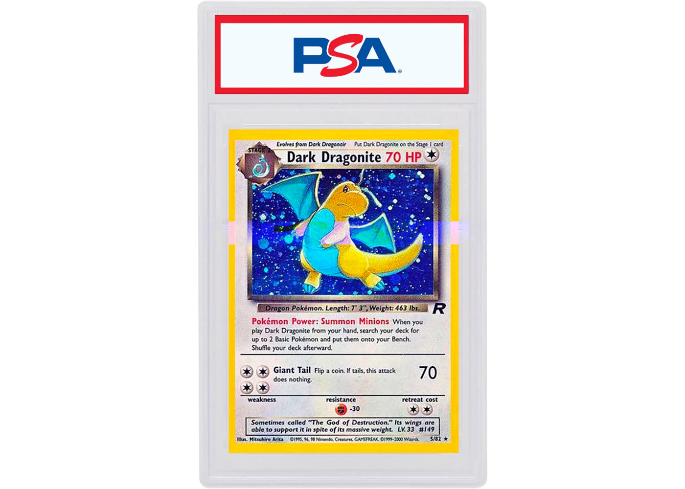 Dark Dragonite-Holo 2000 Pokemon TCG Team Rocket #5/82 (PSA or BGS Graded)