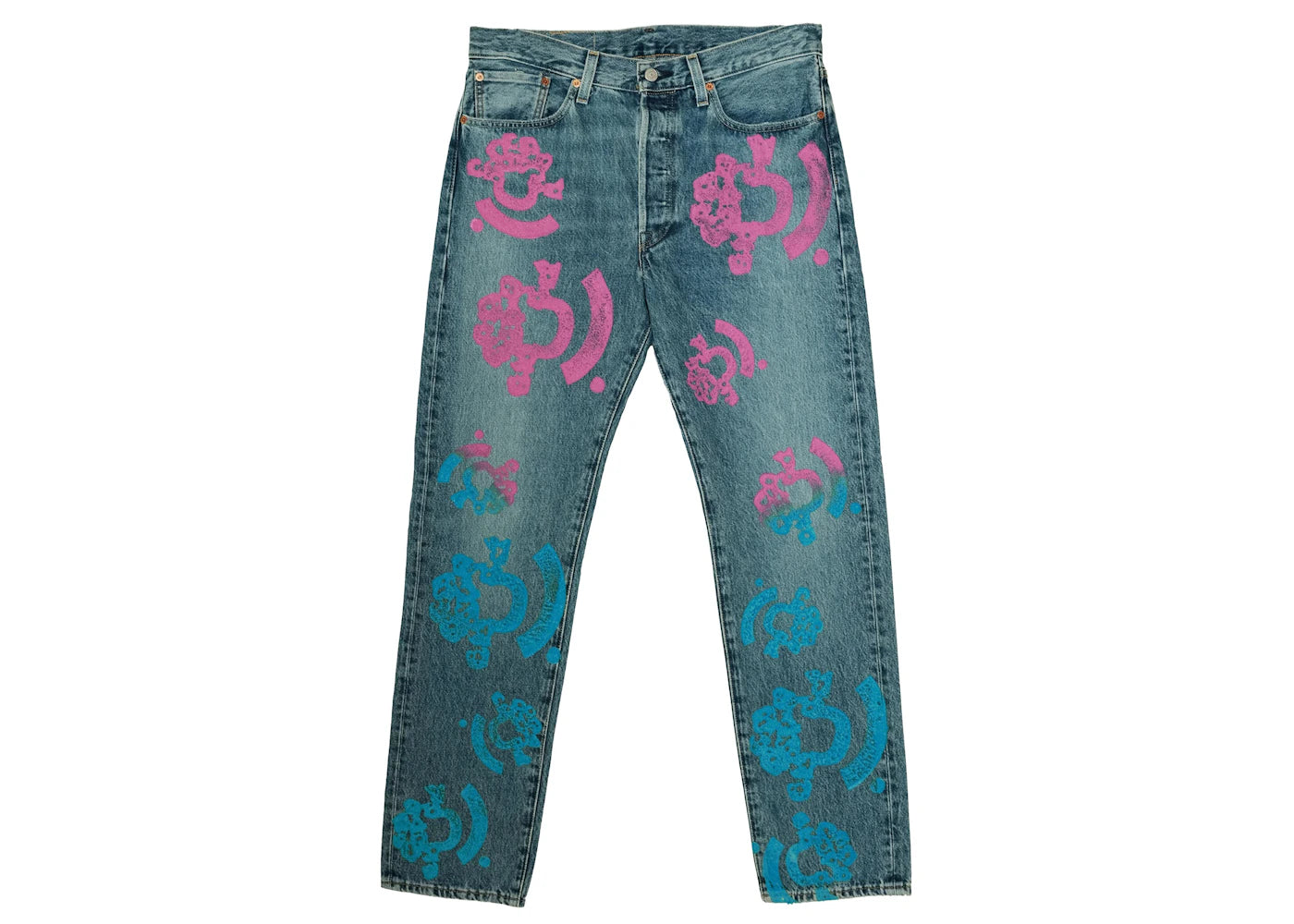 Denim Tears Bstroy Tears 501 Light Wash Jean Pink/Blue