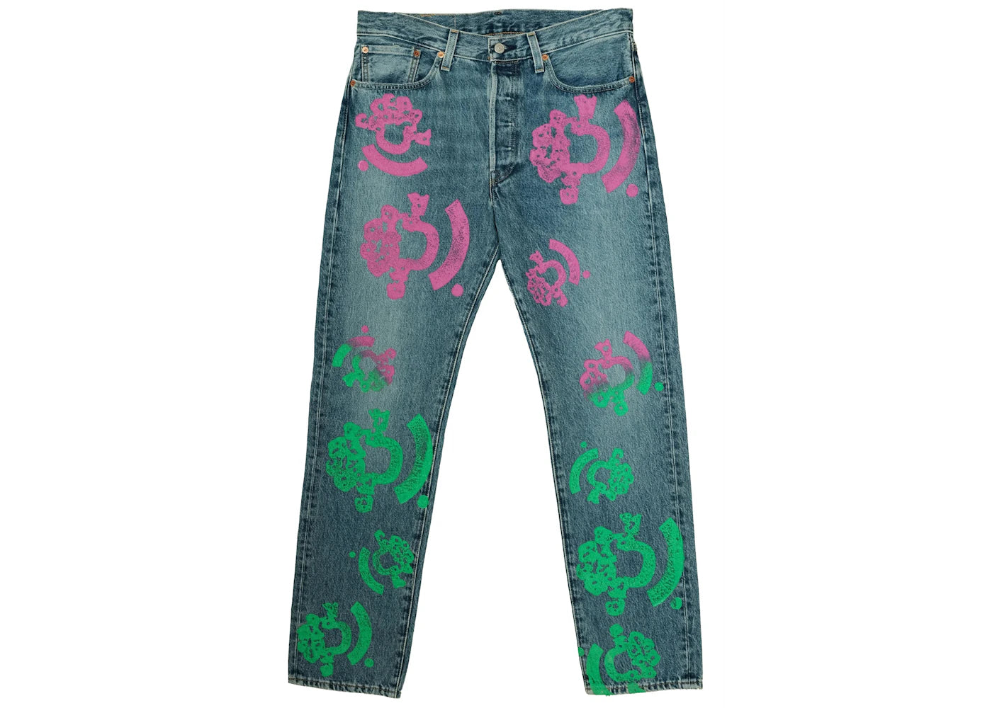 Denim Tears Bstroy Tears 501 Light Wash Jean Pink/Green