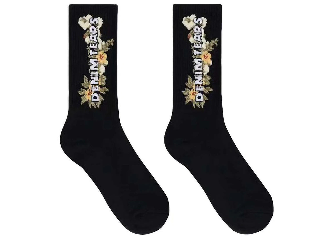 Denim Tears Floral Wreath Socks Black