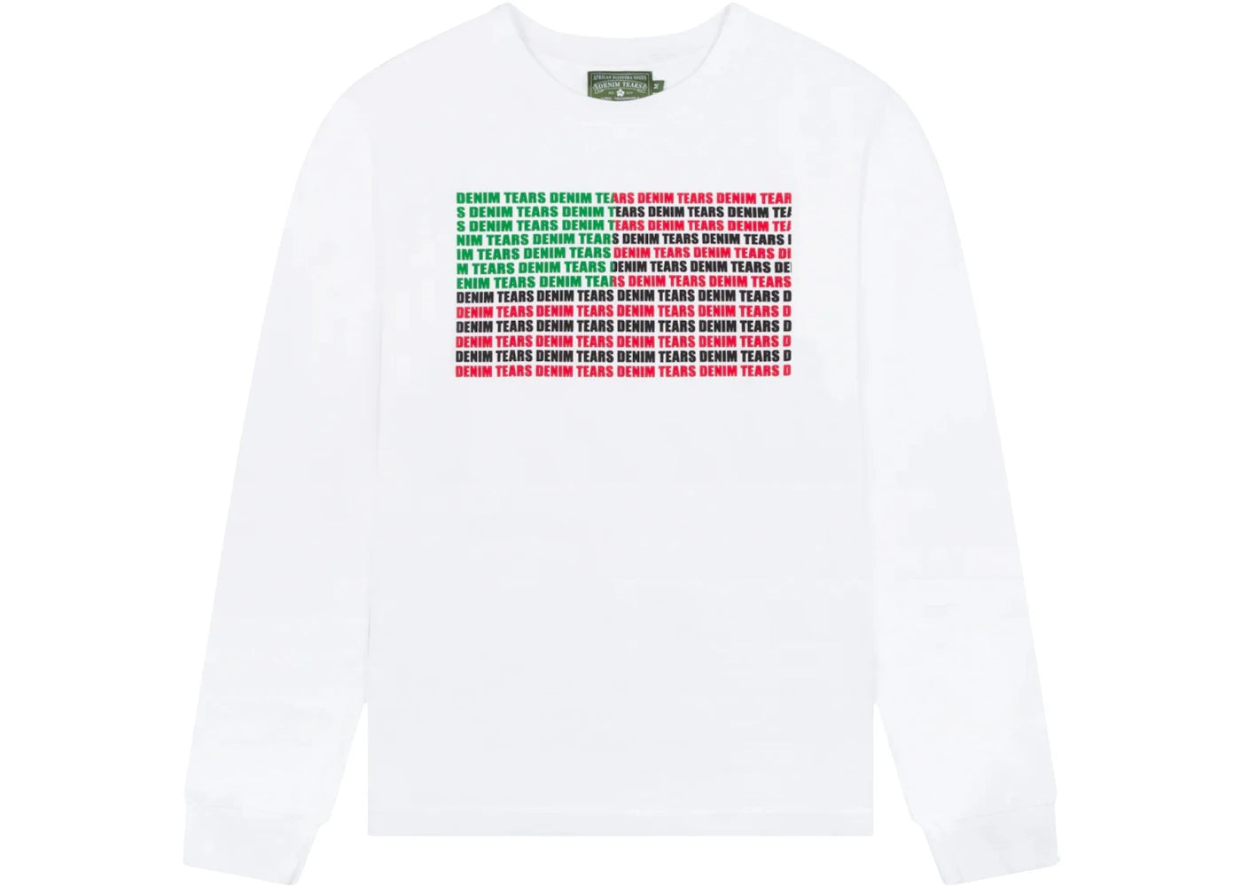 Denim Tears Logo Flag Long Sleeve Tee White