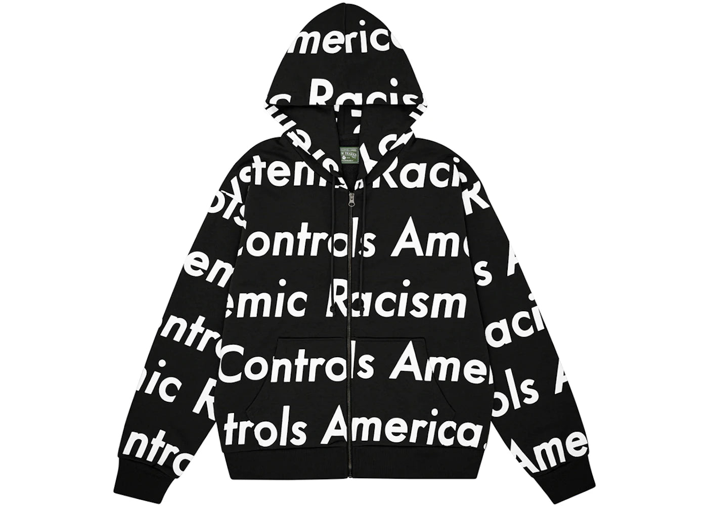 Denim Tears x Arthur Jafa Systemic Racism Controls America Zip Up Hoodie Black