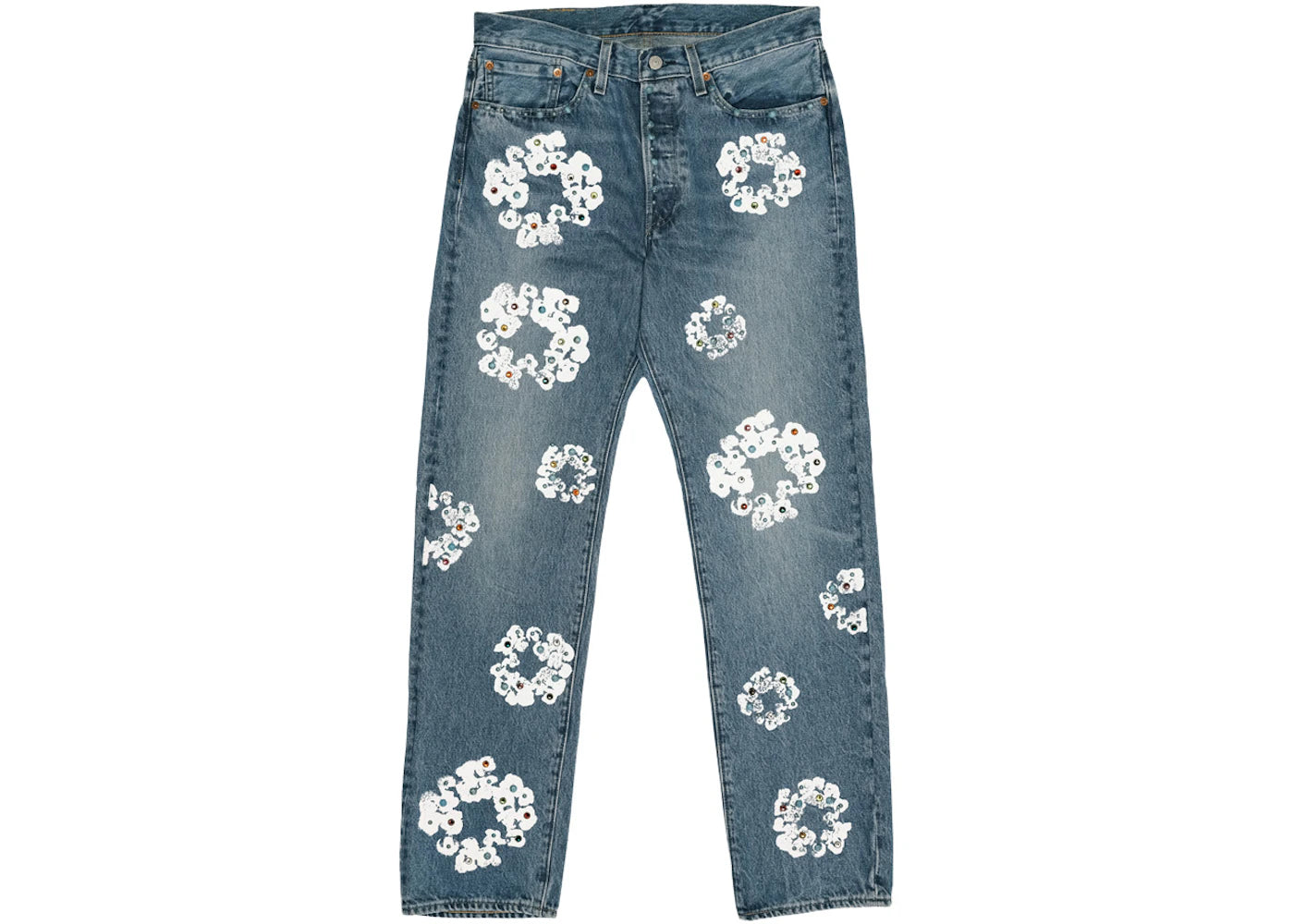 Denim Tears x Levi's 501 Cotton Rhinestone Wreath Jeans Indigo