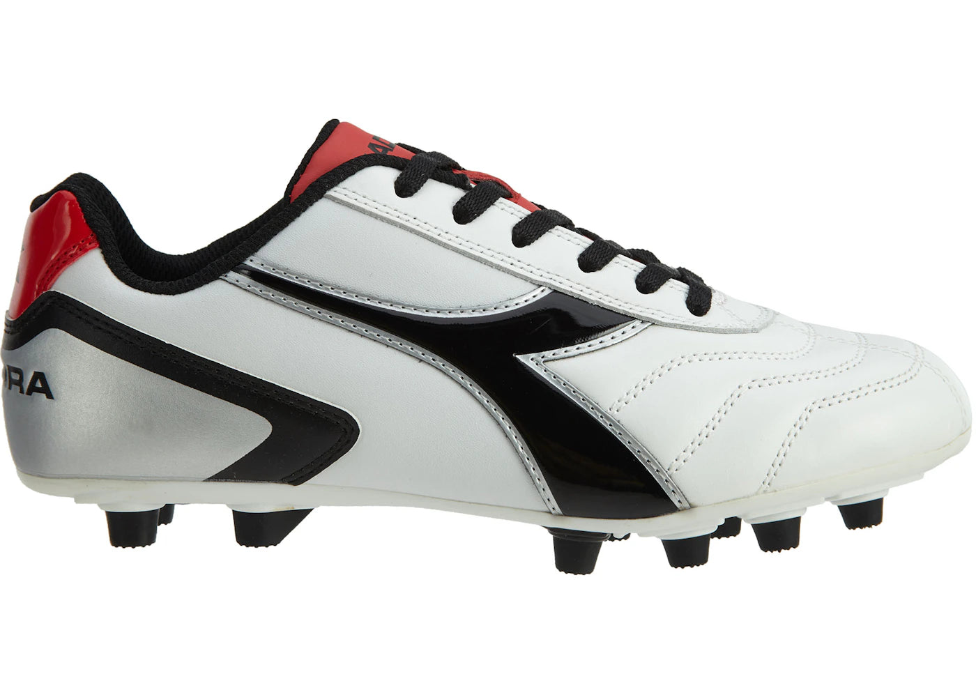 Diadora Capitano Lt Md Soccer Cleat White Black Red