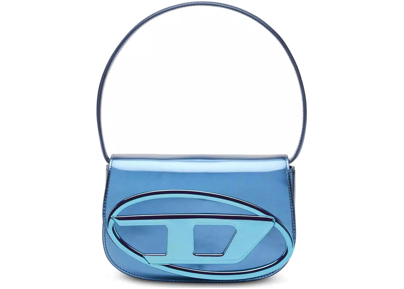 Diesel 1DR Shoulder Bag Mirrored Leather Blue