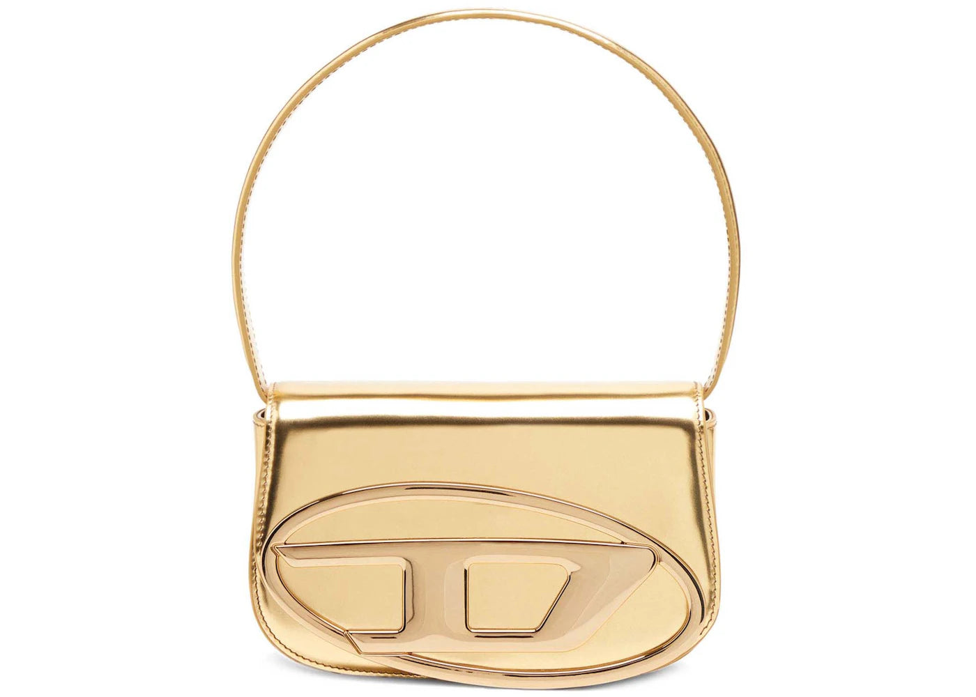 Diesel 1DR Shoulder Bag Mirrored Leather Gold