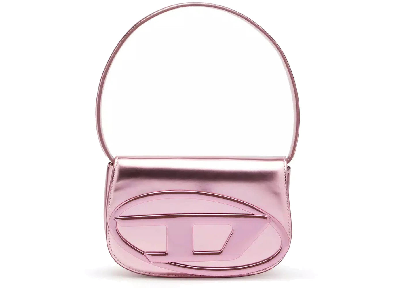 Diesel 1DR Shoulder Bag Mirrored Leather Pink