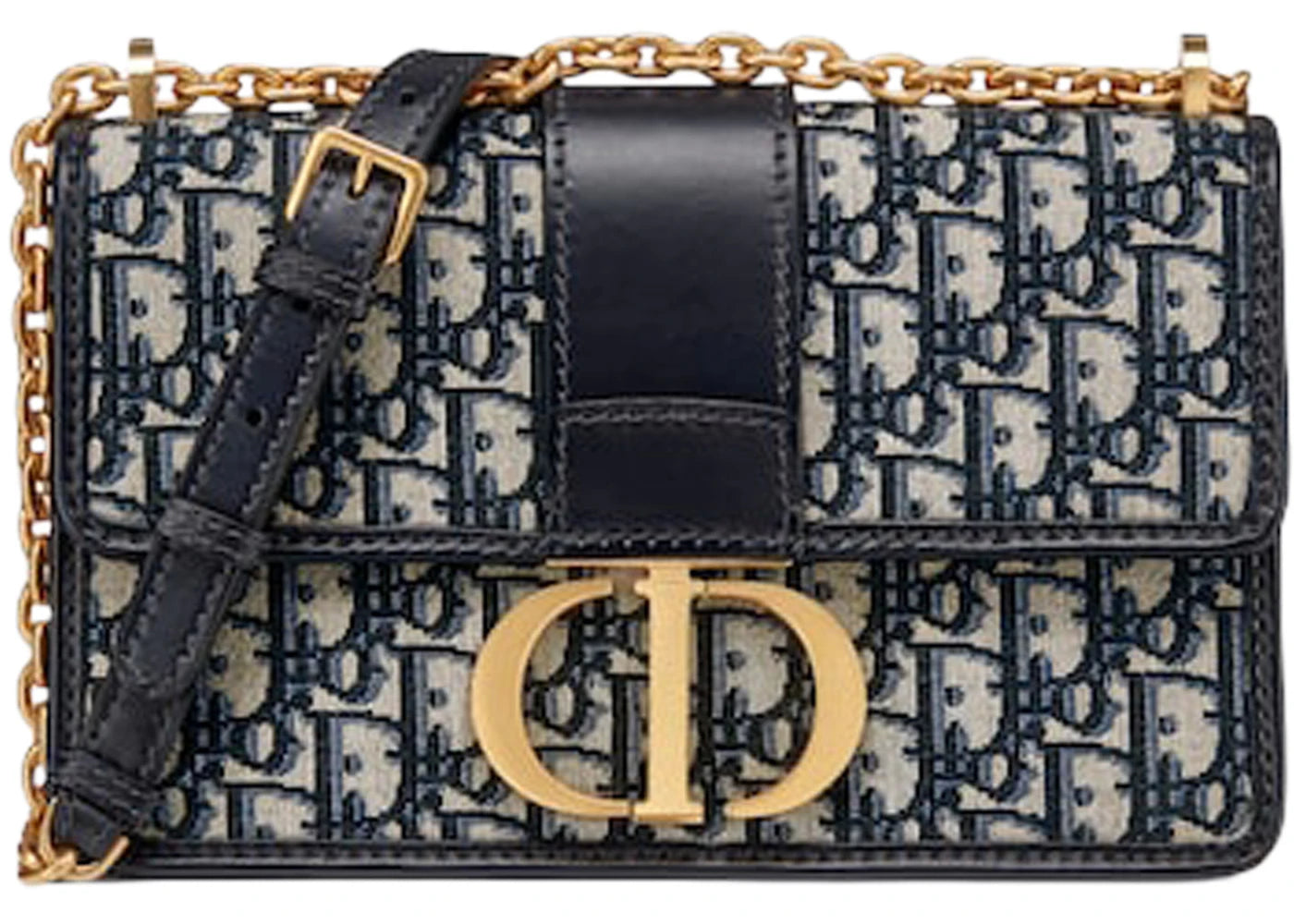 Dior 30 Montaigne Chain Bag Dior Oblique Jacquard Blue