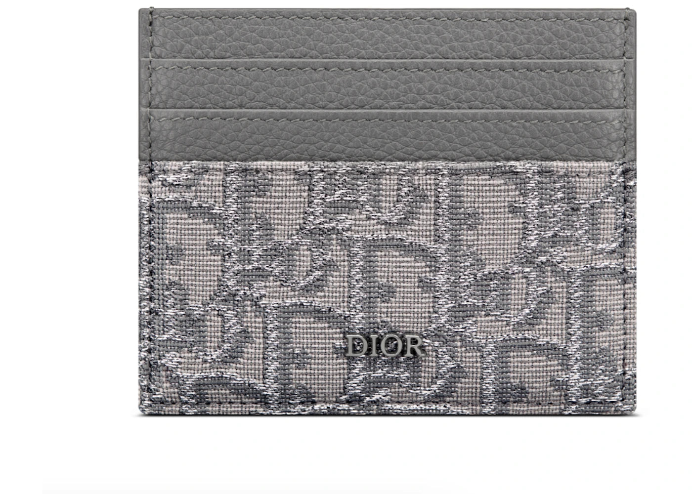 Dior (6 Card Slot) Card Holder Dior Oblique Jacquard Ruthenium/Gray