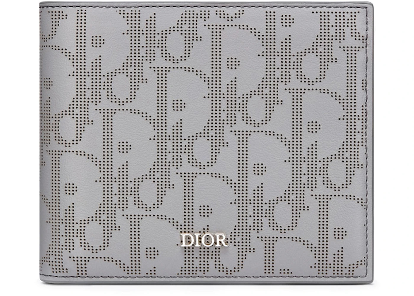 Dior (8-Slot) Wallet Oblique Jacquard Gray