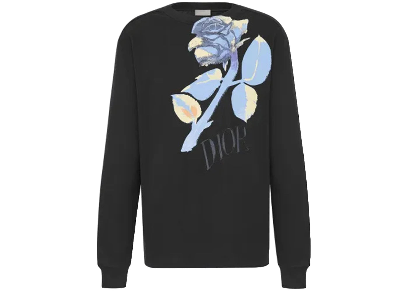 Dior Alexander Foxton Flower Print Long Sleeve T-Shirt Black