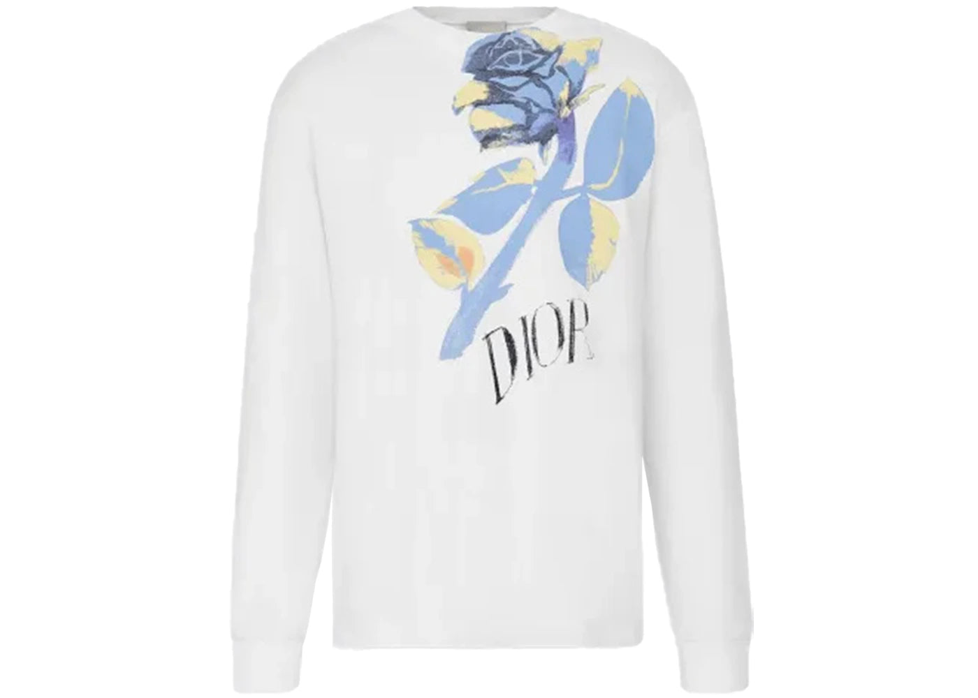 Dior Alexander Foxton Flower Print Long Sleeve T-Shirt White