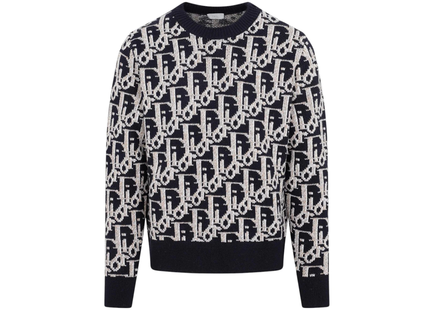 Dior All-Over Logo Crewneck Jumper Navy