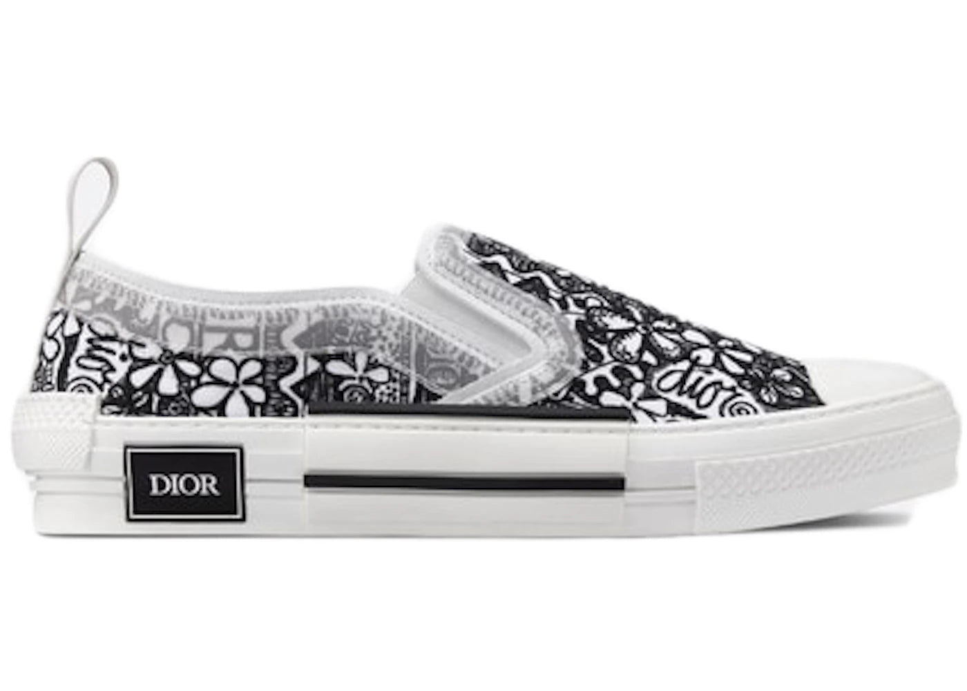 Dior And Shawn B23 Slip On Black White Embroidery