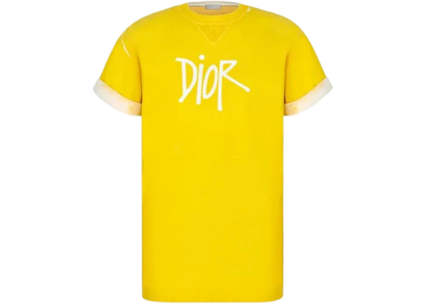 Dior And Shawn Oversized Logo T-shirt Yellow