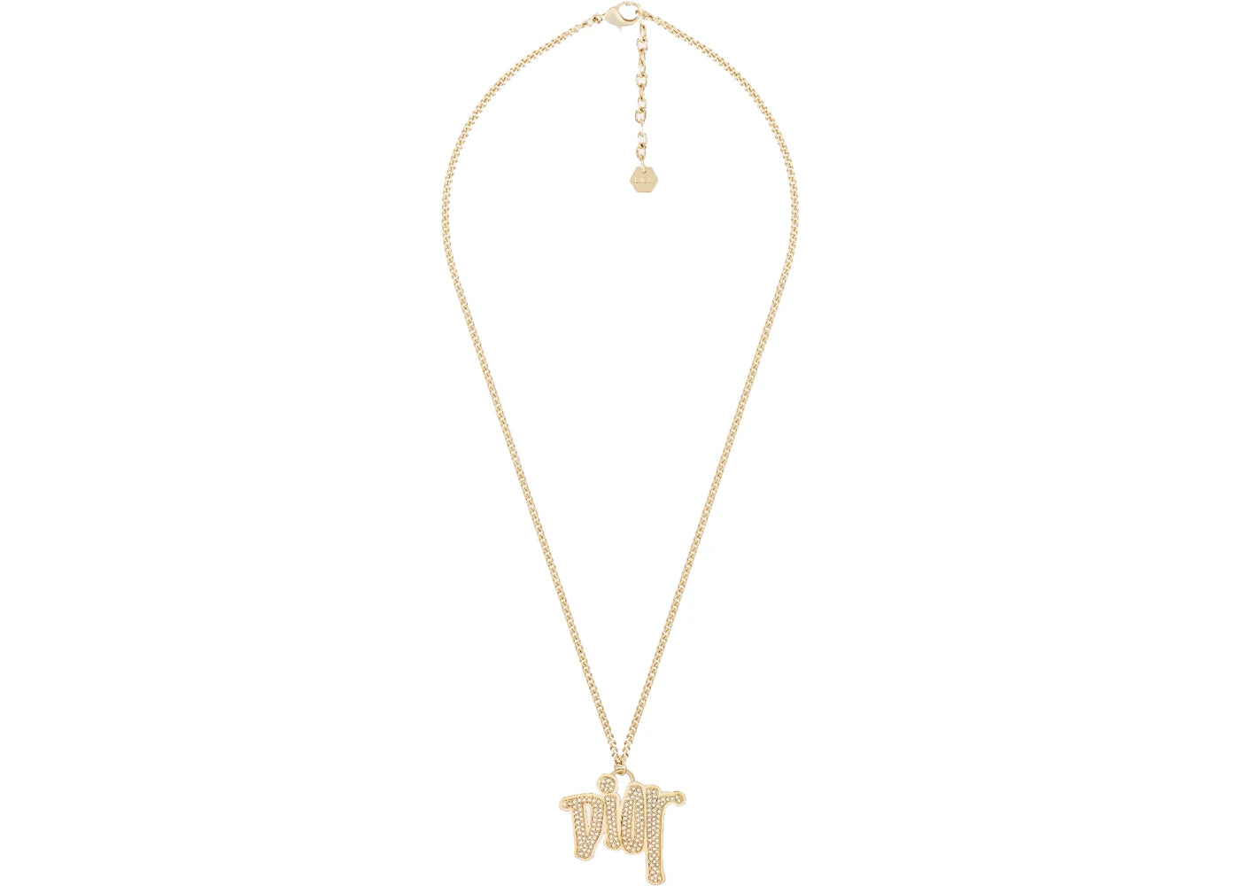 Dior And Shawn Pendant Necklace Gold-Tone Brass with Crystals