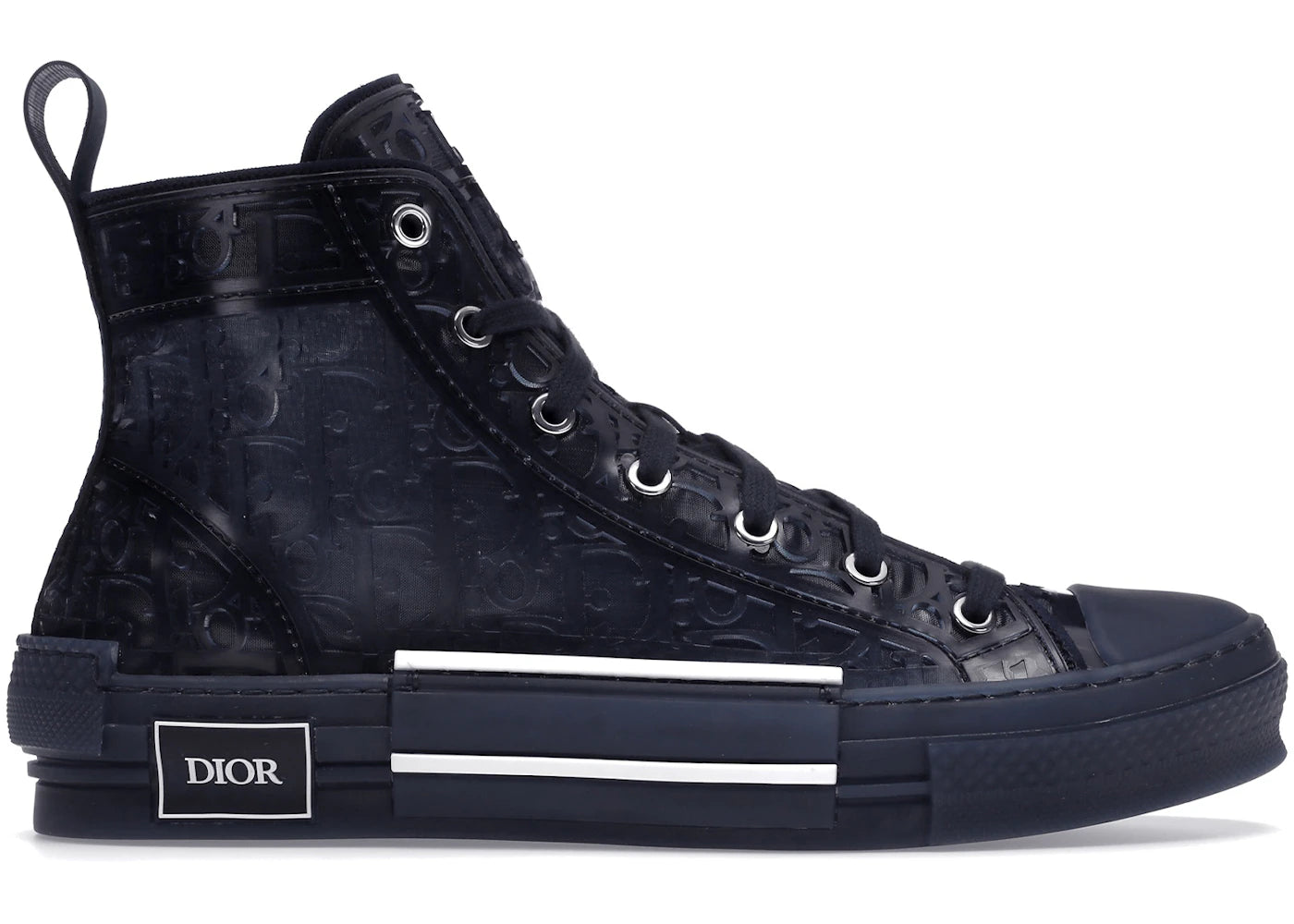 Dior B23 High Top Blue Raised Oblique