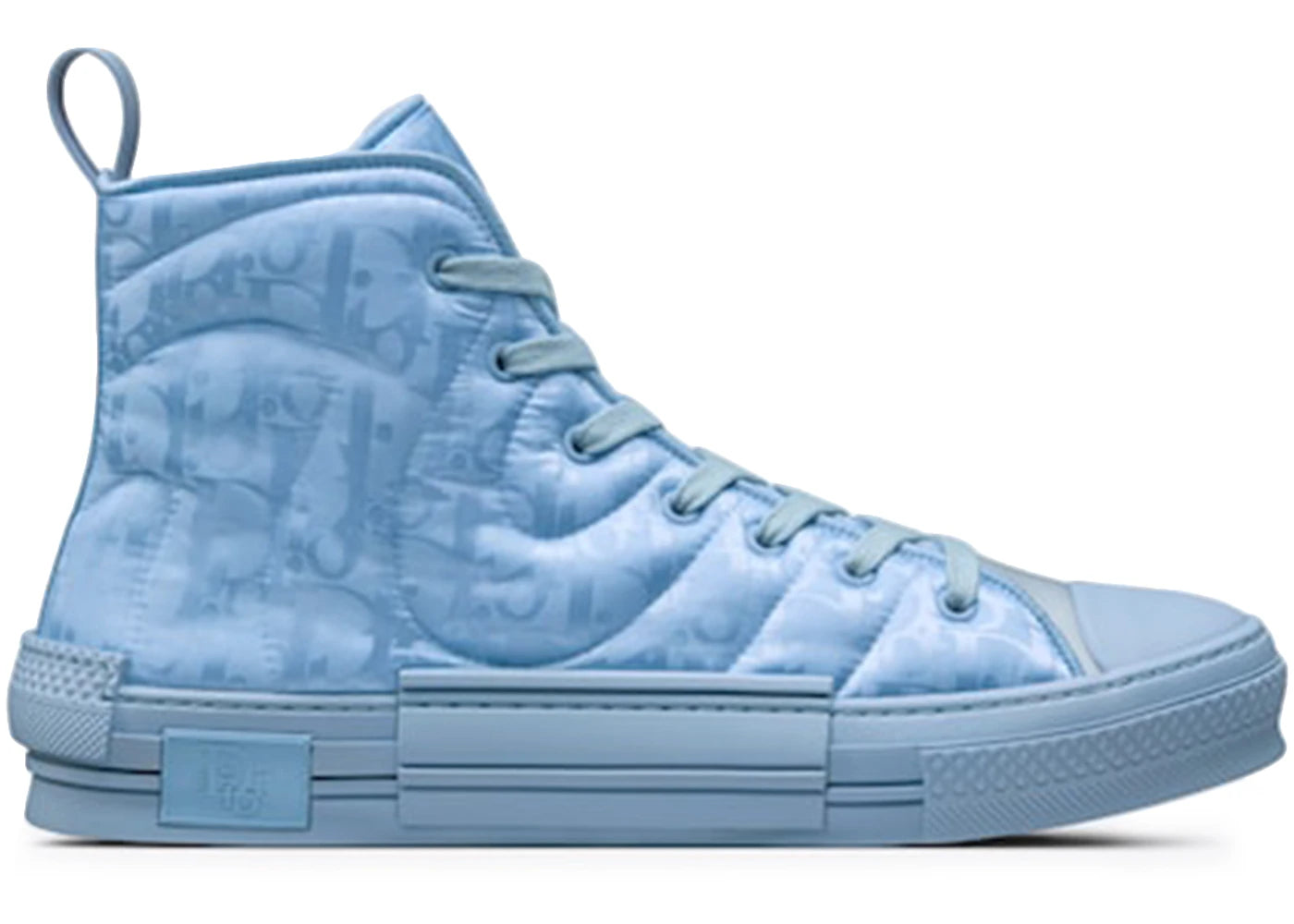 Dior B23 High Top ERL Blue Dior Oblique Mirage Quilted Technical Fabric with Swirl Motif