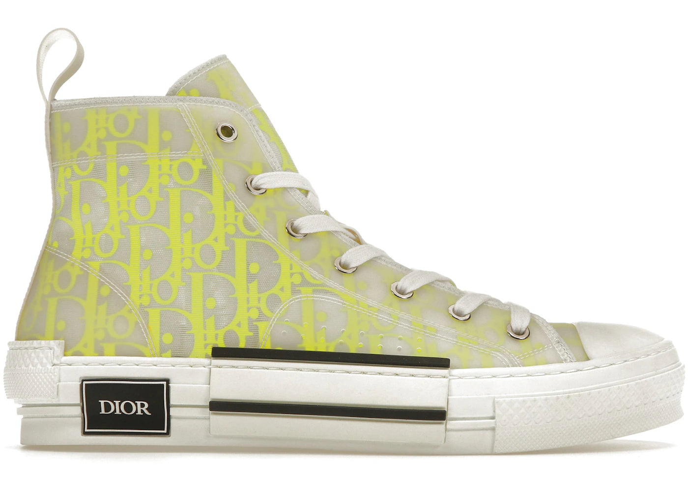 Dior B23 High Top White Yellow Oblique