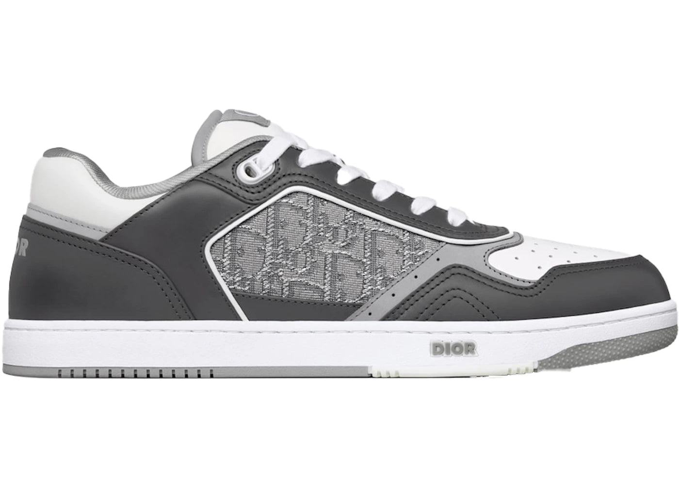 Dior B27 Low-Top Anthracite Gray White Calfskin