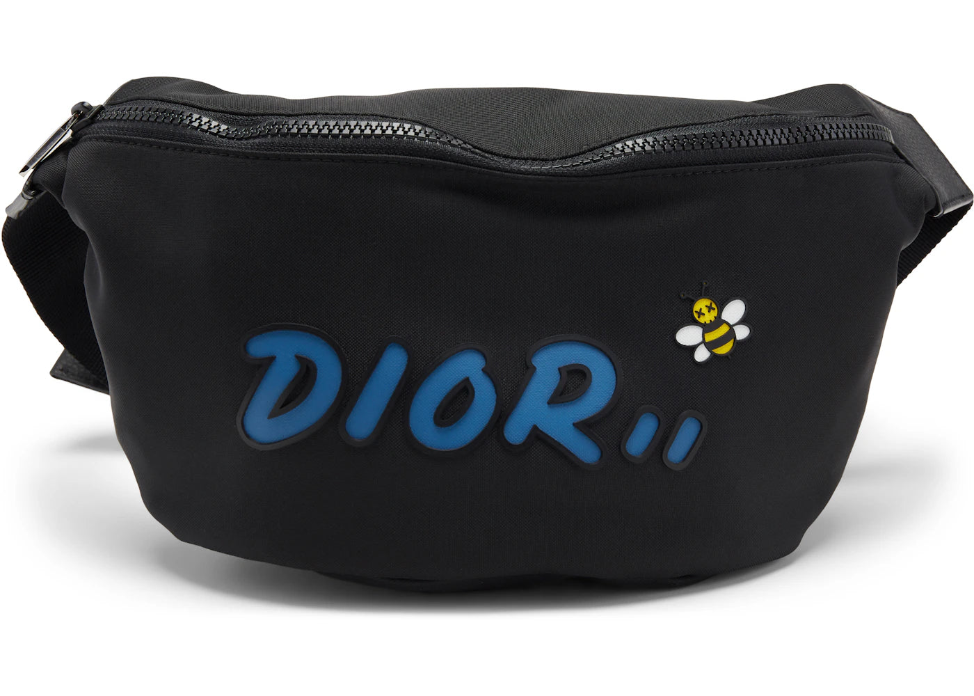 Dior x Kaws Belt Bag Blue Logo Nylon Black