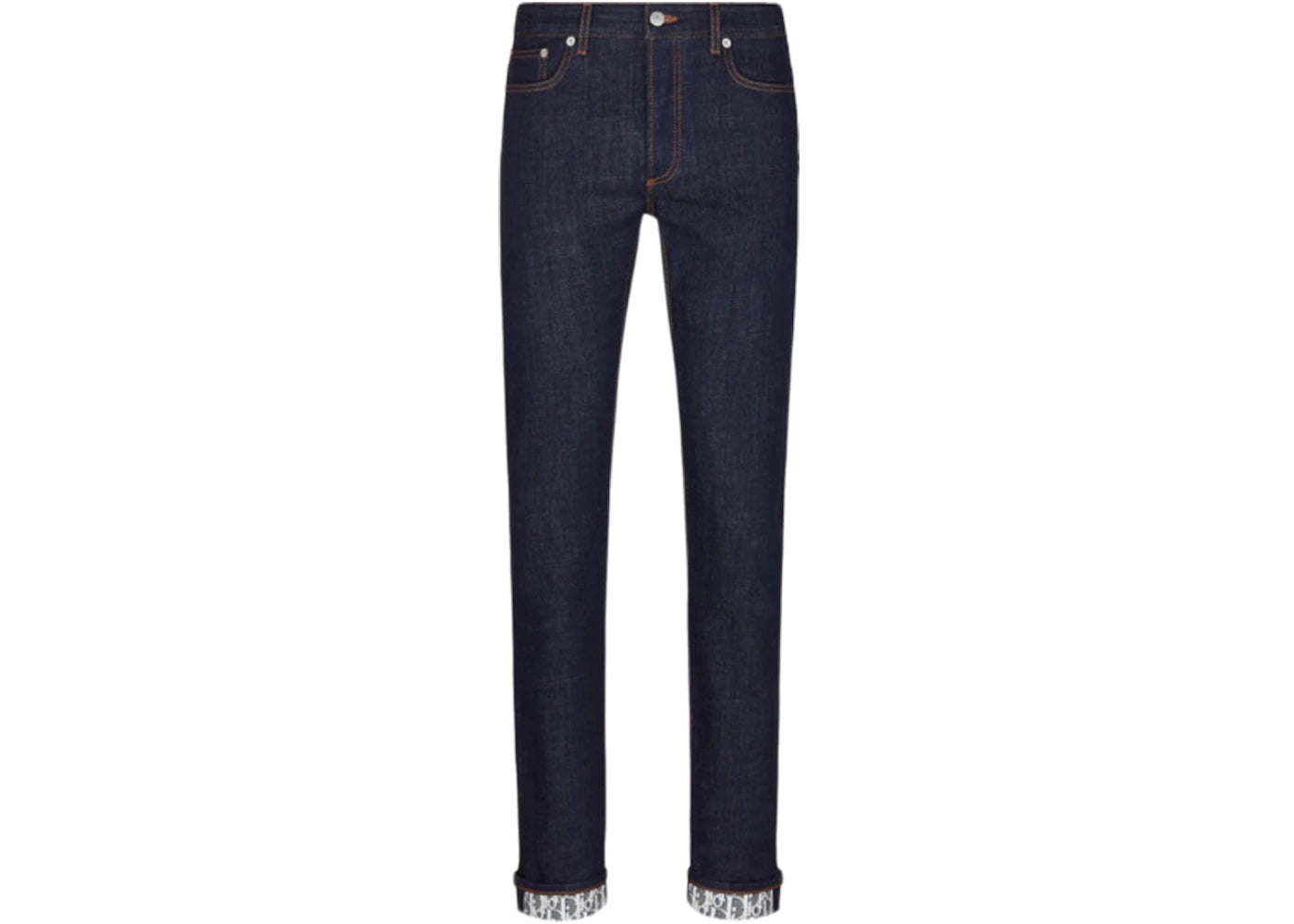 Dior Blue Denim Oblique-Lined Jeans Blue