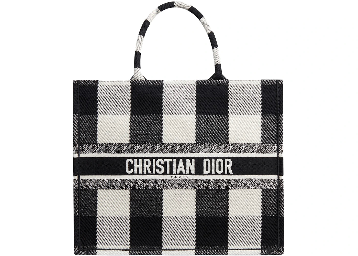 Dior Book Tote Check Off-White/Black