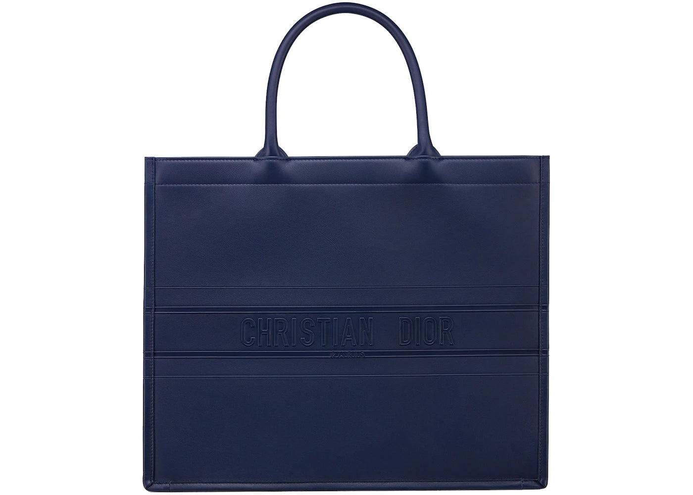 Dior Book Tote Embossed Calfskin Indigo