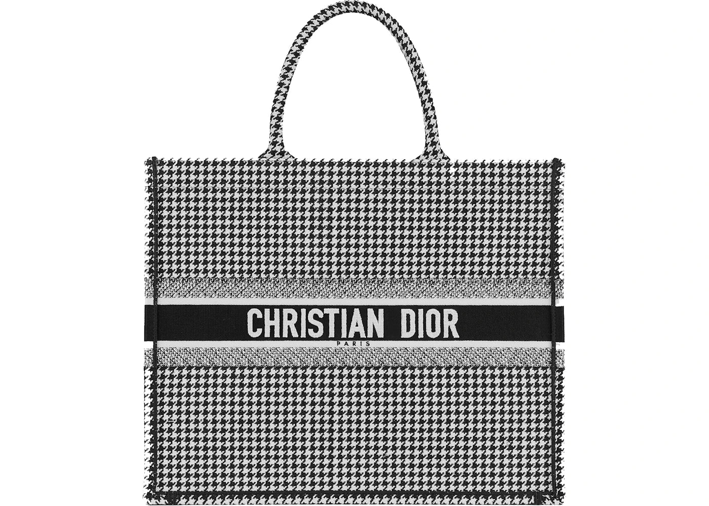 Dior Book Tote Houndstooth Black/White