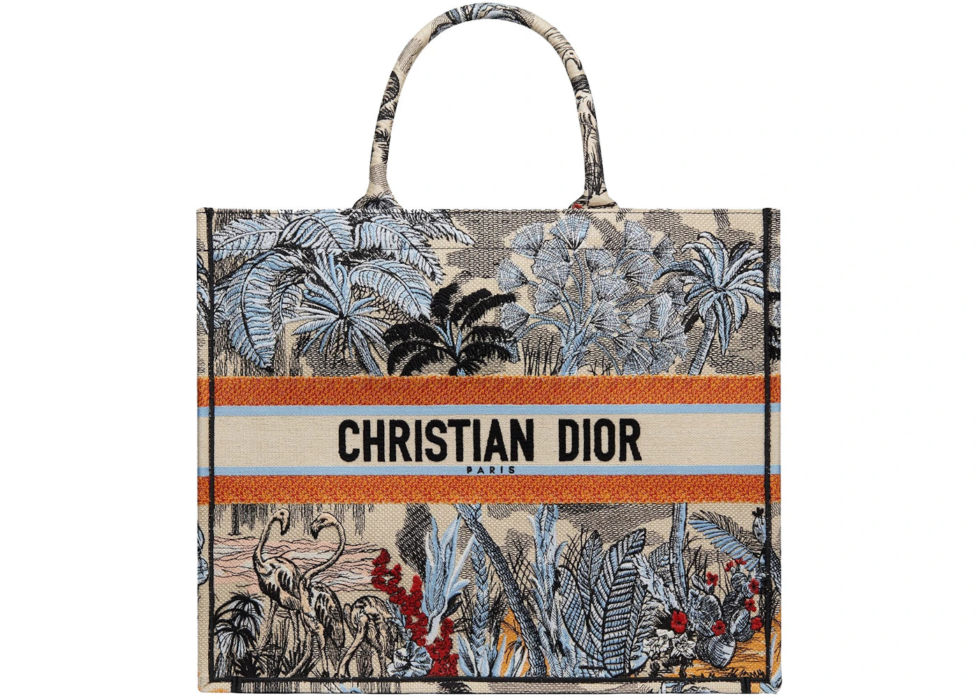 Dior Book Tote Toile de Jouy Tropicalia Denim Blue Multicolor