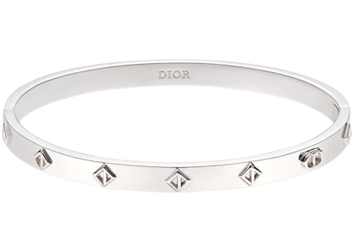 Dior CD Diamond Bangle Bracelet Silver