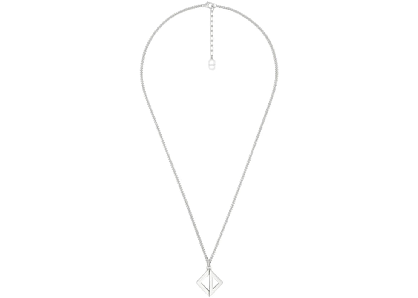 Dior CD Diamond Pendant Necklace Silver