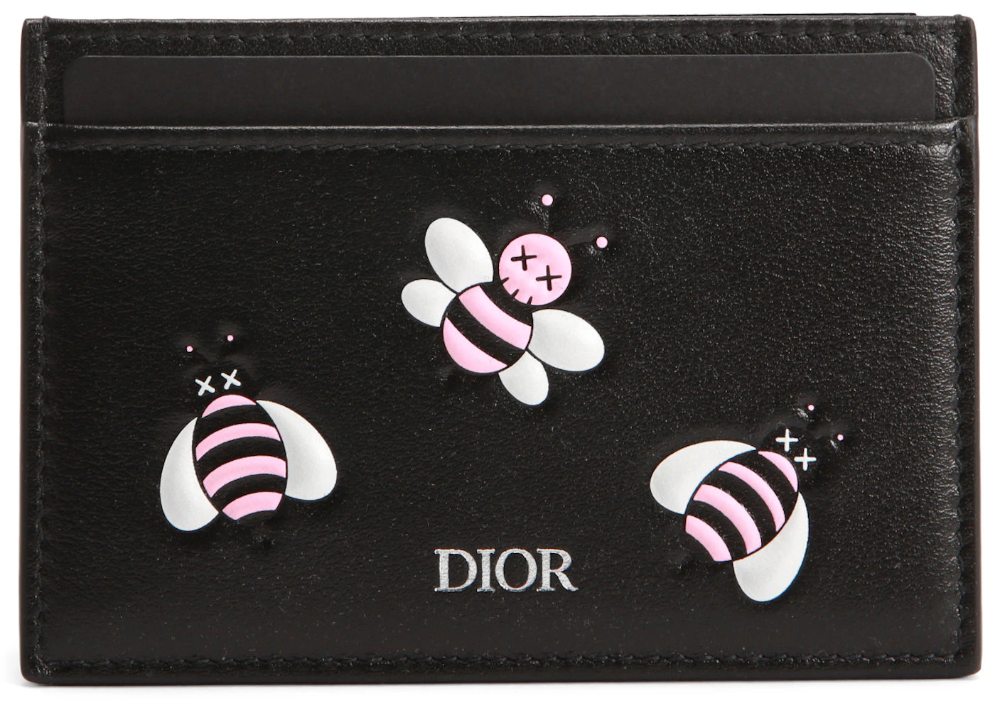 Dior x Kaws Card Holder Pink Bees Black