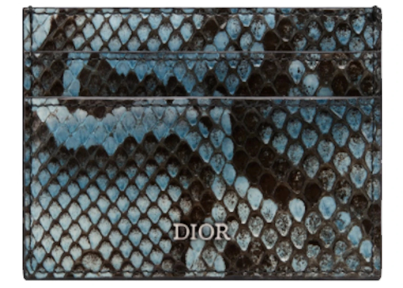 Dior Card Holder Python (4 Card Slot) Blue