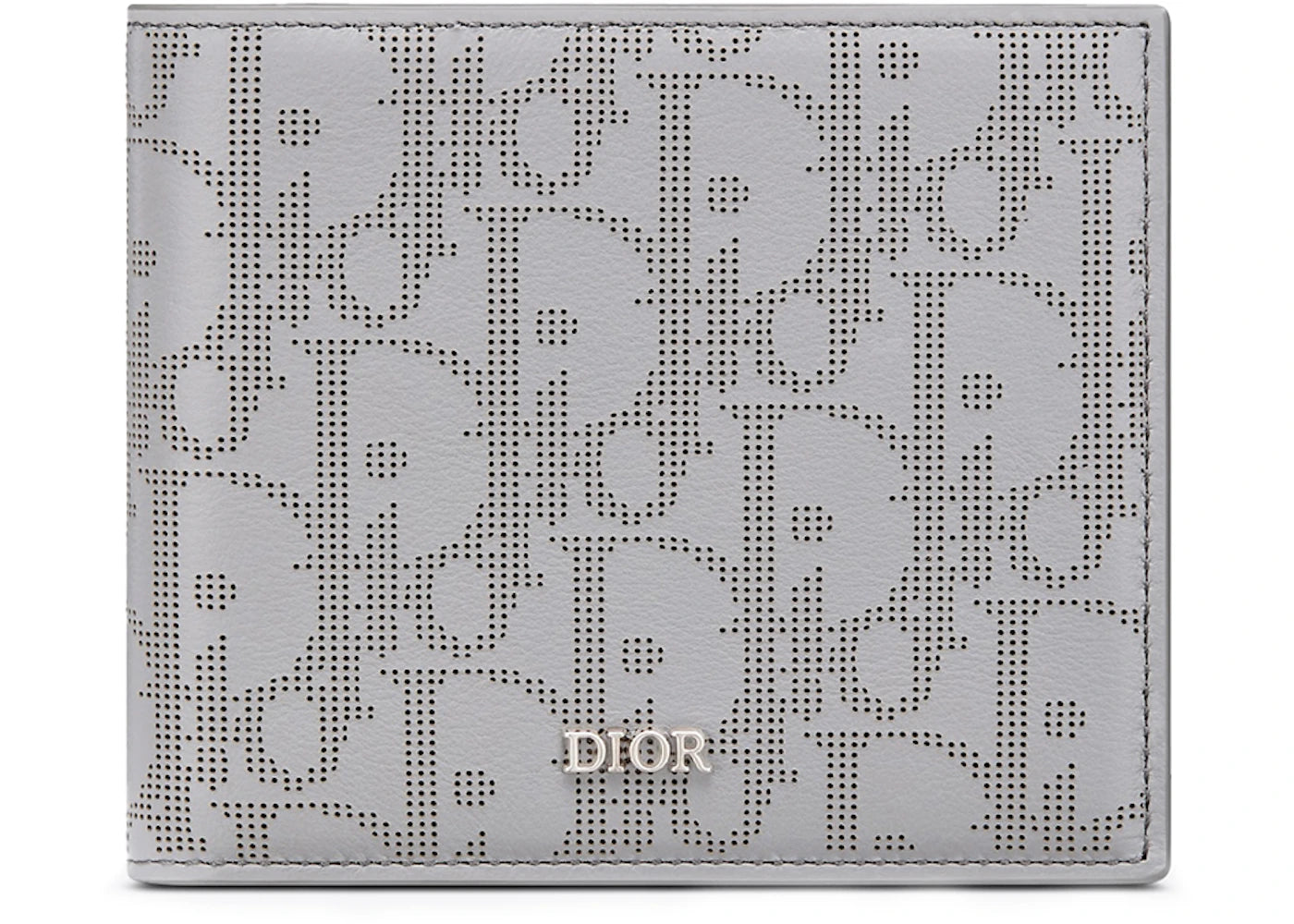 Dior Compact Wallet Oblique Jacquard Gray