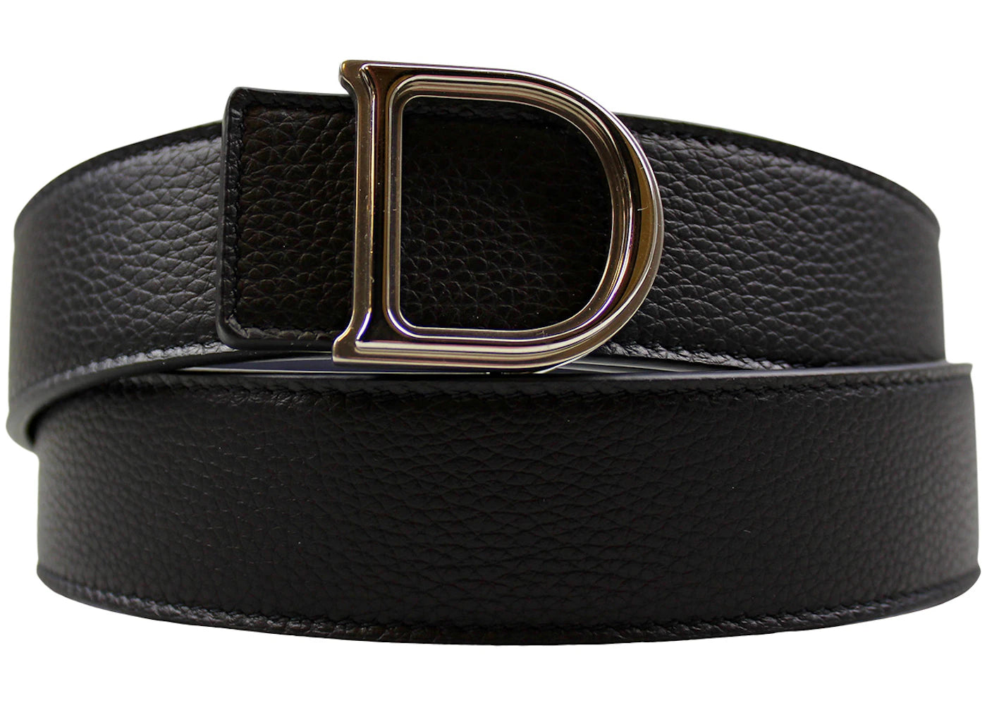 Dior D Buckle Belt Leather Navy/Gold-tone