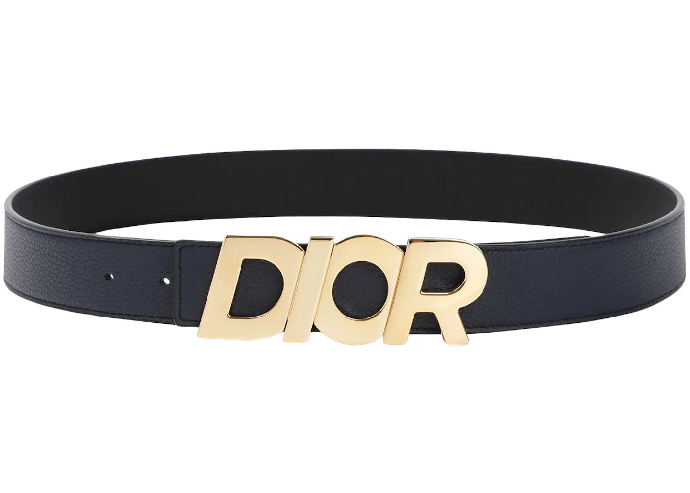 Dior Dior' Buckle Belt Leather Navy/Gold-tone