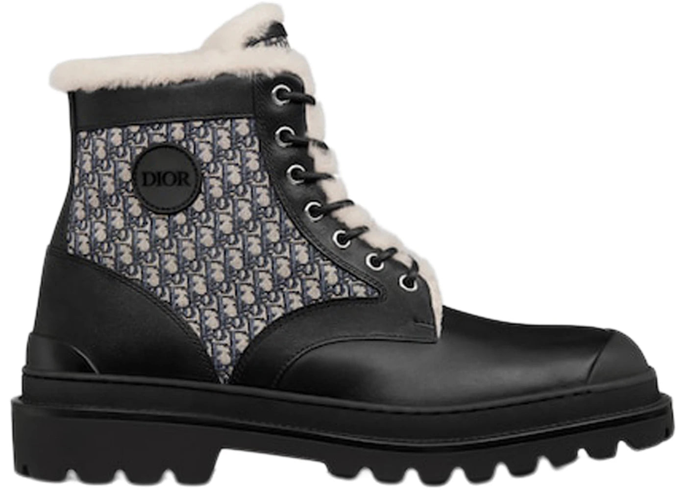 Dior Explorer Ankle Boot Black Beige Black Dior Oblique Jacquard