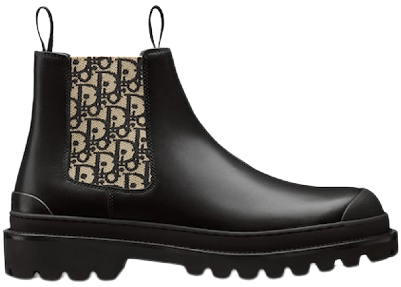 Dior Explorer Chelsea Boot Black Beige Black Dior Oblique Motif