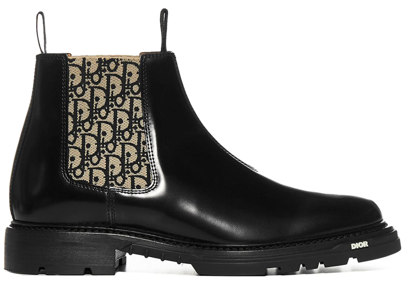 Dior Explorer Chelsea Boots Black Beige Oblique