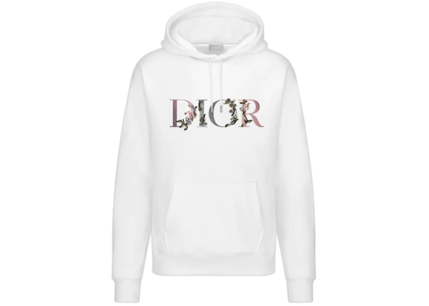 Dior Flowers Embroidered Hoodie White