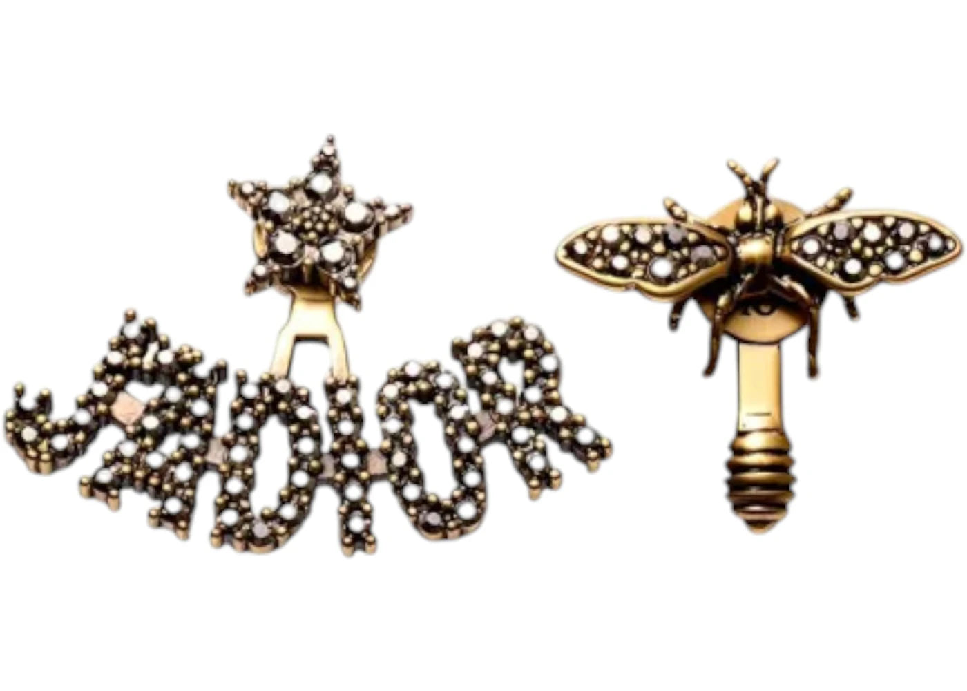 Dior J'adior Bee Earrings Vintage Gold-tone
