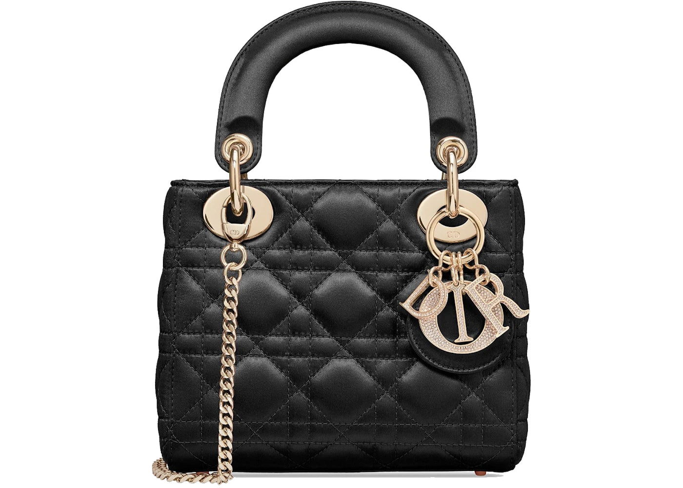 Dior Lady Dior Cannage Satin Mini Black