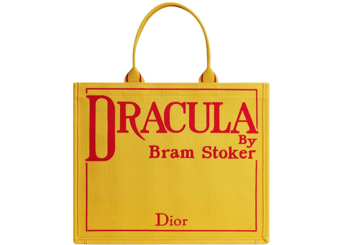 Dior Large Dracula Book Tote Yellow/Red