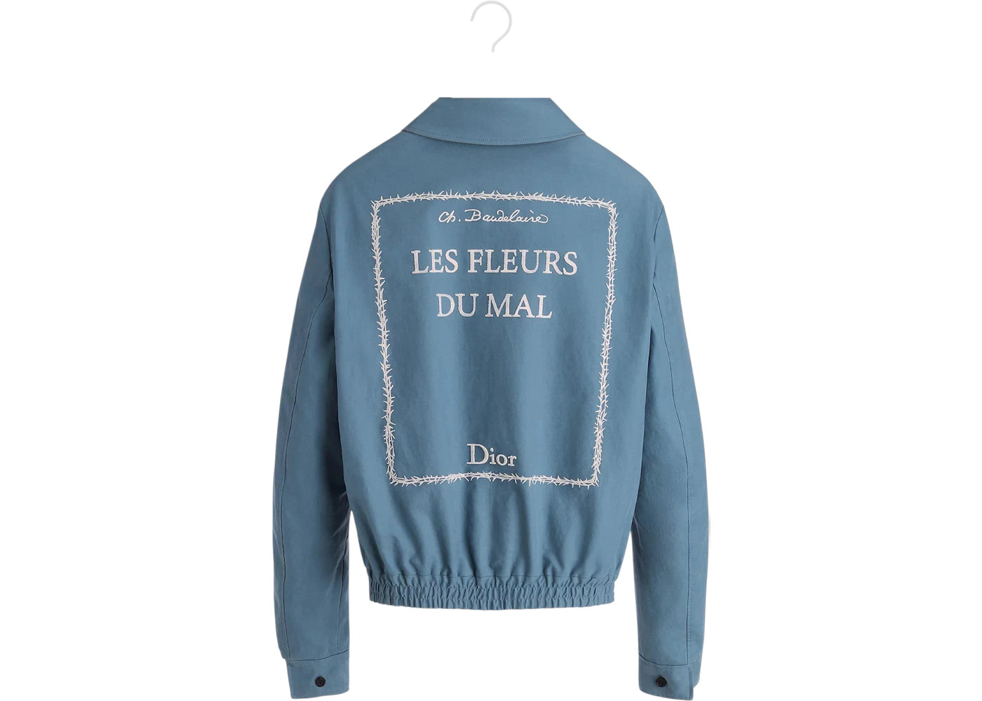 Dior Les Fleurs Du Mal Book Cover Embroidered Reversible Jacket Grey
