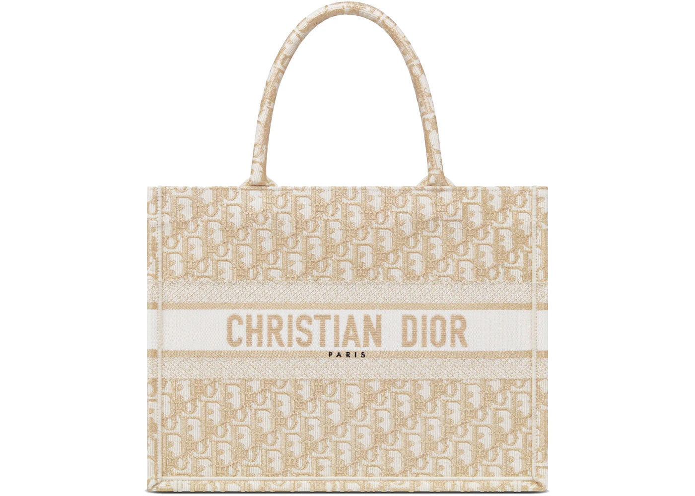 Dior Medium Book Tote Medium Dior Oblique Embroidery Gold