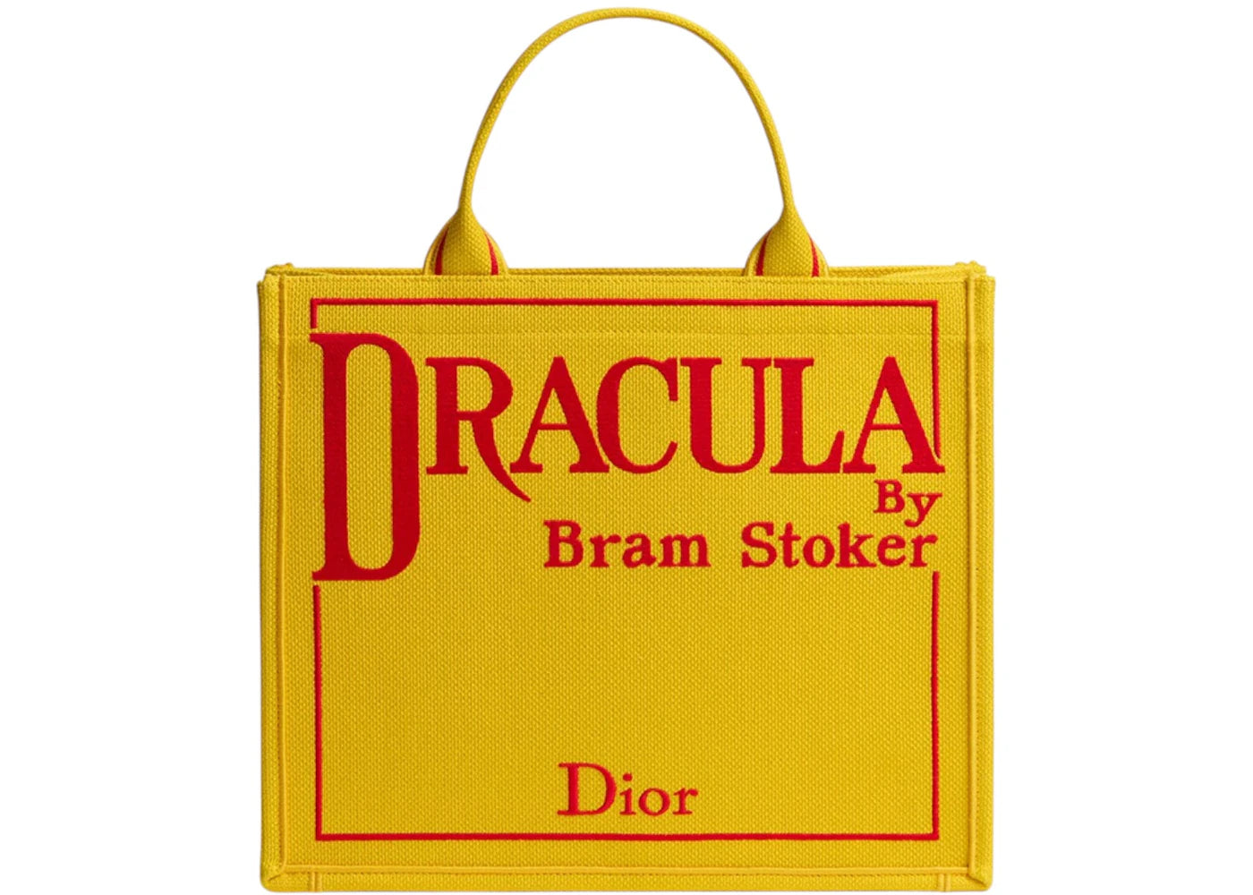 Dior Medium Dracula Book Tote with Strap Yellow/Red