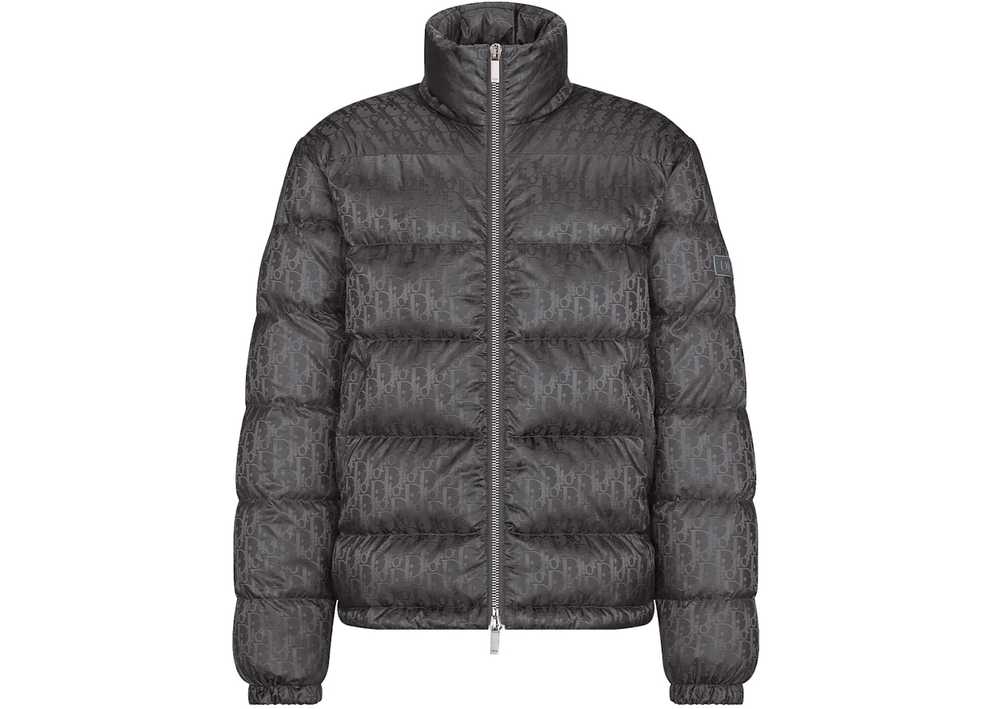 Dior Oblique Down Jacket Gray Nylon Jacquard